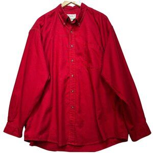 Eddie Bauer Men's Outdoor Button Down Shirt Long Sleeve Size XXL Red Lightweight